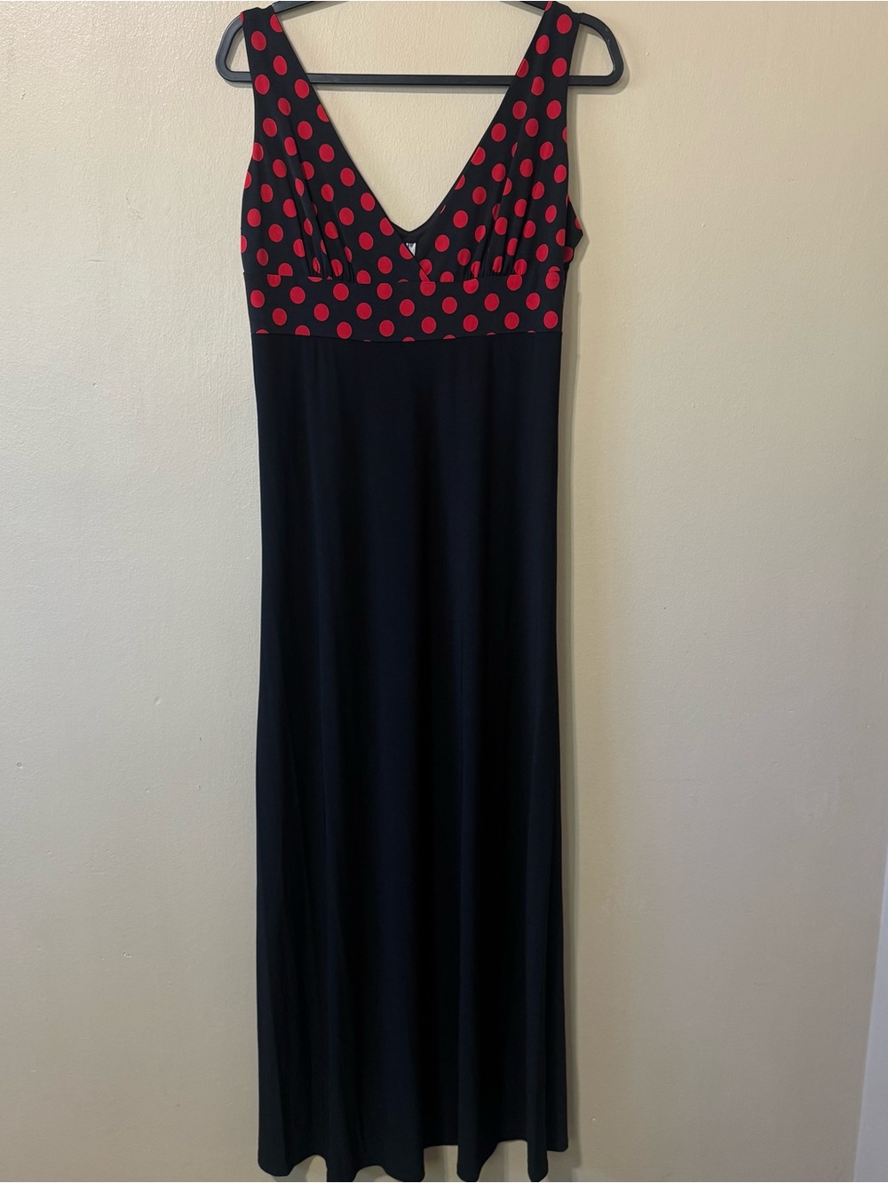 Y2K/2000s black and red polka dot maxi dress